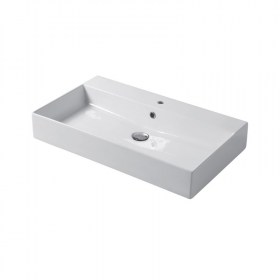 lavabo appoggio e sospeso cm 80x46 slim in ceramica